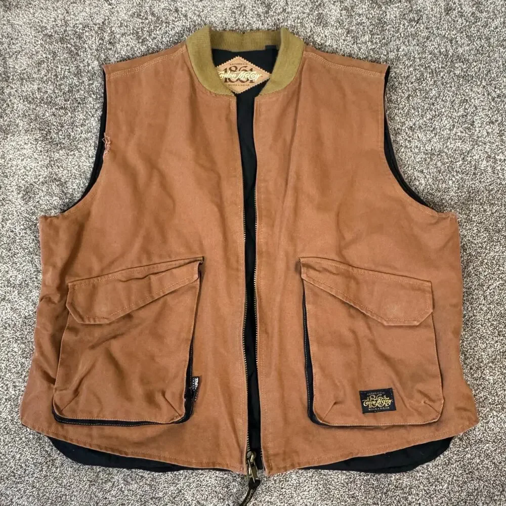 Caden McCoy Work Vest Outerwear Men's 2XL Duck Canvas Thinsulate Pockets